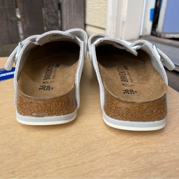 Birkenstock Boston Super Grip White Leather Clog Mules NWB Sz 36( 5-5.5 U.S.) - Picture 7 of 15